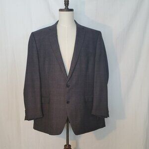 Ralph Ralph Lauren Suit Jacket Sport Coat Blazer 50L Blue Windowpane Wool